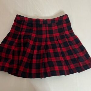 Royal Bones Red and Black Plaid Skater Skirt